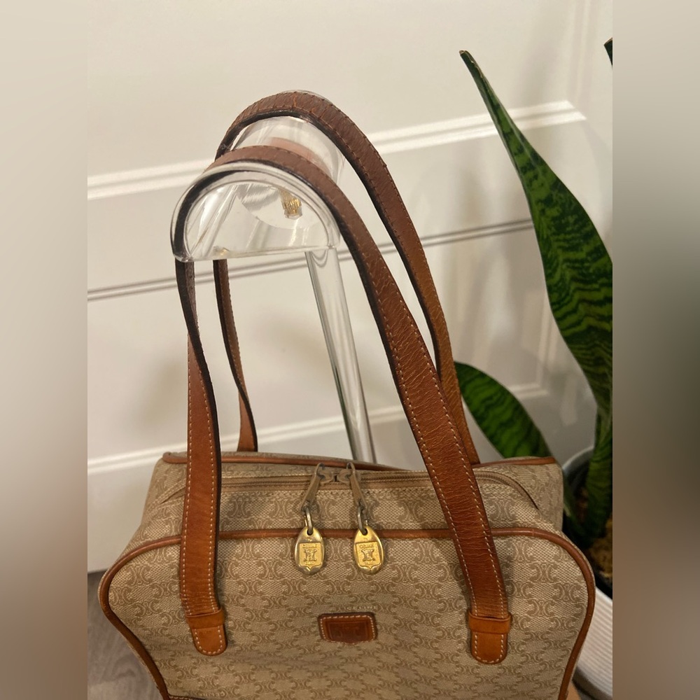 CELINE Rare Vintage Beige Macadam Mini Tote - Picture 9 of 17